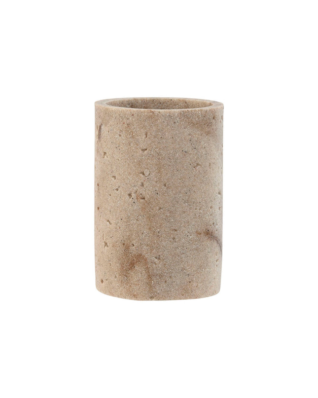 Home ESPRIT Glas Hars for home and bath, crème color, 7x7x10 cm, with a smooth, rounded design suitable for bathroom decor.