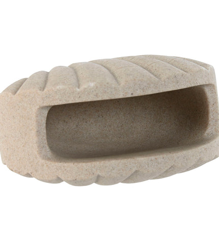 Home ESPRIT glass bathroom soap dishes in gray and cream, 12x6x10.5 cm, set of 2, designed for home and kitchen use.