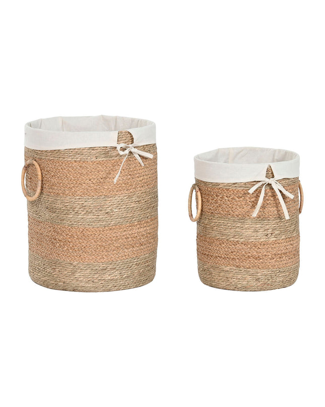 Home ESPRIT natural sea grass basket set, two-piece storage and organization baskets for home and kitchen use.