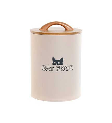 Beige Home ESPRIT 2.5L cat food jerrycan for storing animal feed, made of durable plastic, with a secure lid.