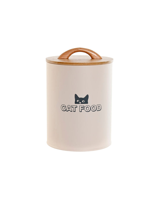 Beige Home ESPRIT 2.5L cat food jerrycan for storing animal feed, made of durable plastic, with a secure lid.
