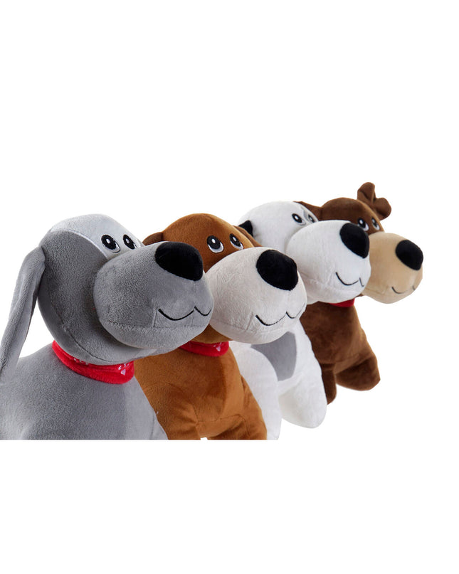 Home ESPRIT soft dog plush toys in white, brown, and gray, 22x21x26 cm, set of 4, ideal for cuddling and play.