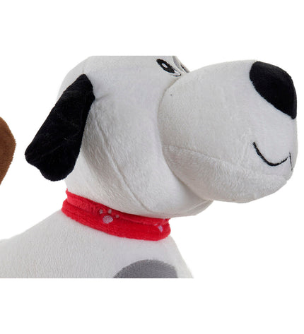Set of four soft polyester dog plush toys from Home ESPRIT in white, brown, and gray, measuring 22 x 21 x 26 cm.