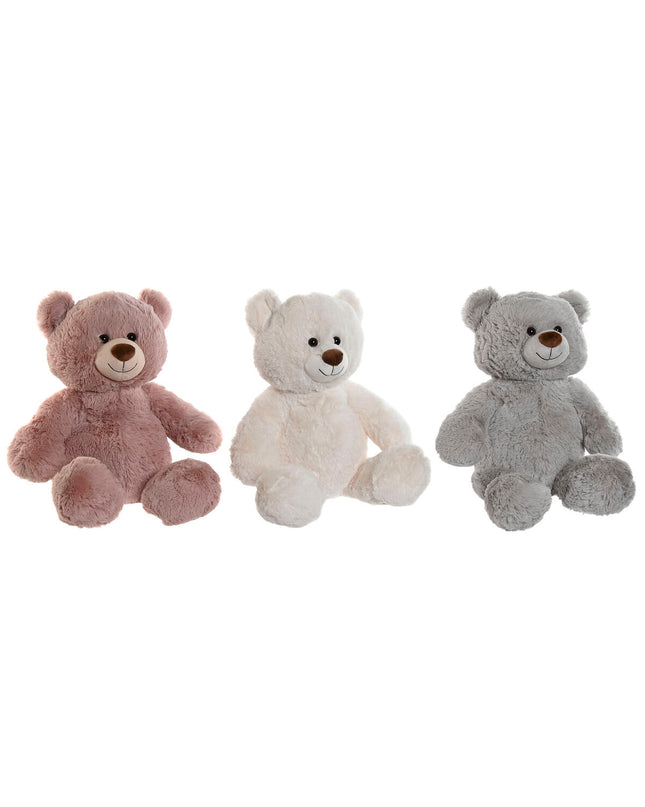 Set of three Home ESPRIT plush toys in white, brown, and gray polyester, soft and cuddly, measuring 34x34x40 cm each.