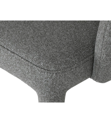 Home ESPRIT keukenstoel in grijs polyester met metalen frame, afmetingen 59x63x86 cm, geschikt voor huis en koken ruimtes.