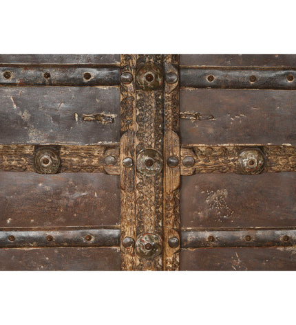 Decorative outdoor garden figurine from Home ESPRIT in teakwood, brown, measuring 120x46x190 cm, designed as a door ornament.