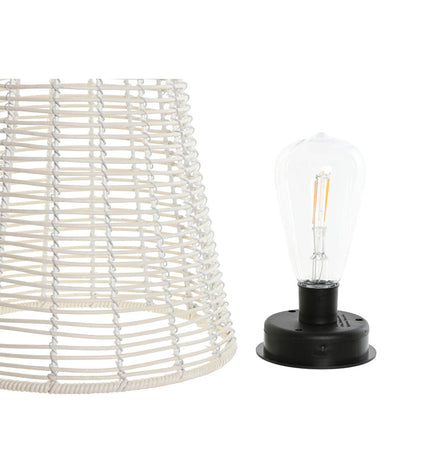 Home ESPRIT Zonnelamp for outdoor garden decor, white solar lamp with 35x35x76 cm dimensions, suitable for outdoor lighting.