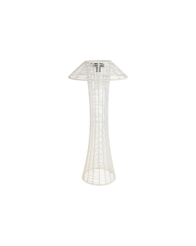 Home ESPRIT Zonnelamp for outdoor garden decor, white solar-powered lamp with 35x35x76 cm dimensions in a garden setting.