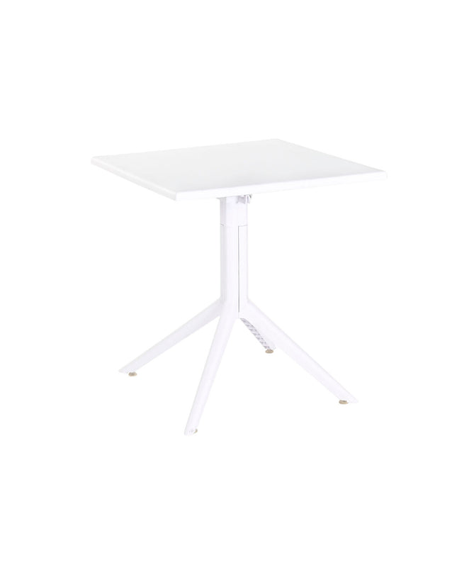 Home ESPRIT white dining table with metal legs and polypropylene surface, 70x70x75 cm, suitable for home and kitchen use.