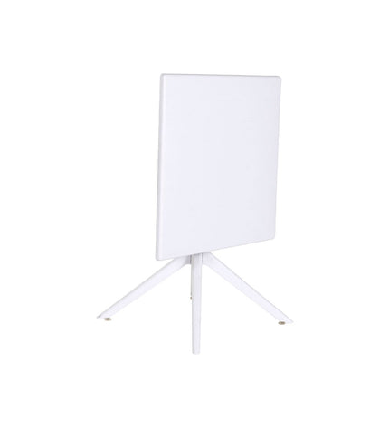 Home ESPRIT white rectangular dining table with metal legs and polypropyleen top, measuring 70x70x75 cm, in a modern kitchen setting.