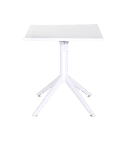 Home ESPRIT white dining table with metal legs and polypropylene surface, 70x70x75 cm for home and kitchen use.