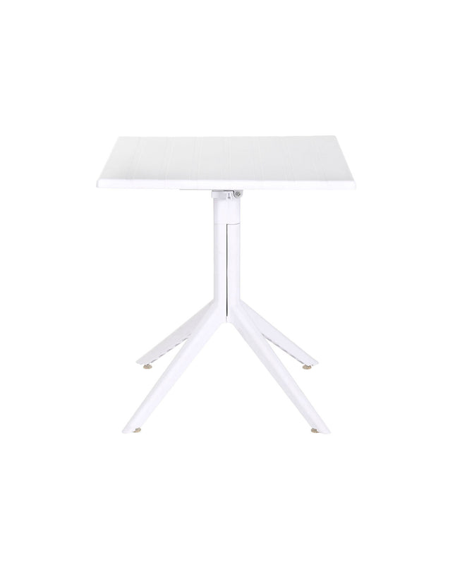 Home ESPRIT white dining table with metal legs and polypropylene surface, 70x70x75 cm for home and kitchen use.