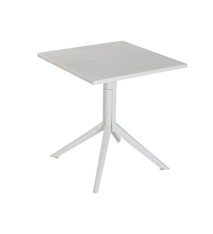 Home ESPRIT gray metal and polypropyleen dining table, 70x70x75 cm, modern kitchen and living room furniture.