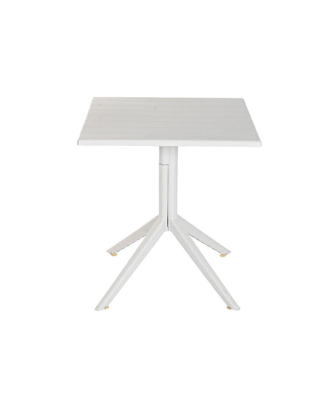 Home ESPRIT gray metal and polypropylene dining table, 70x70x75 cm, modern kitchen furniture with sturdy design.