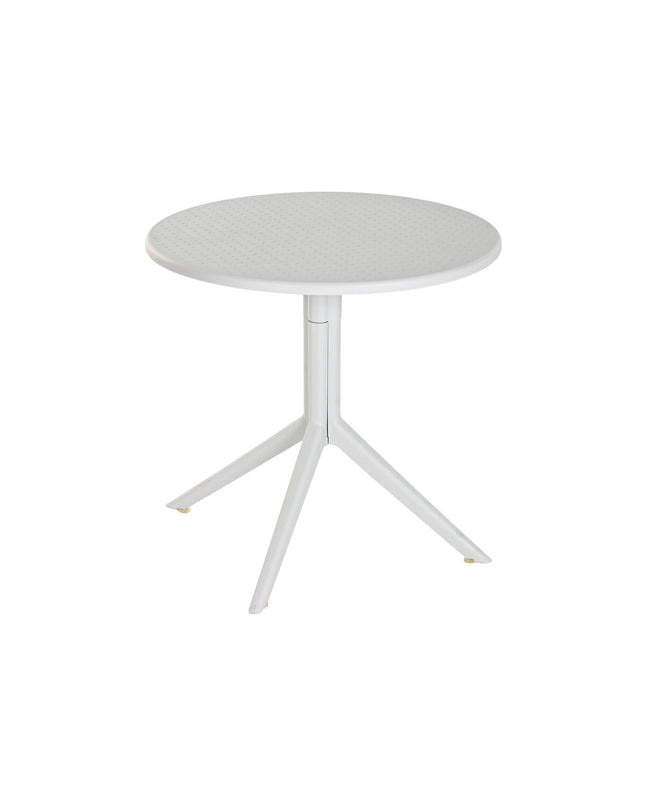 Home ESPRIT gray dining table with metal frame and polypropyleen top, 80x80x75 cm, modern kitchen and home furniture.