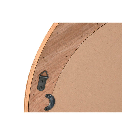 Home ESPRIT Wandspiegel Natuurlijk Scandi, 51.5 x 2 x 77 cm, round mirror with natural wood frame for modern home decor.