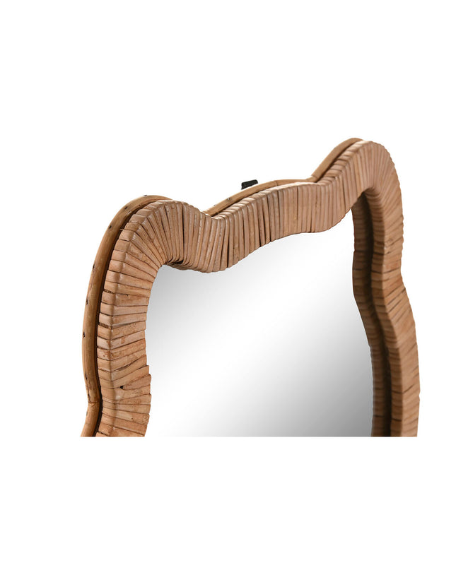 Pair of Home ESPRIT natural wood wall mirrors, 40x3x42 cm and 40x3x43 cm, ideal for home decor and wall decoration.