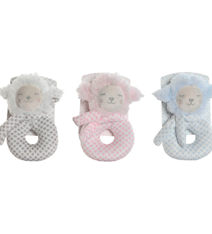 Home ESPRIT baby rammelaars set of 3, colorful soft toys for infants, measuring 12 x 7 x 17 cm, ideal for early play.