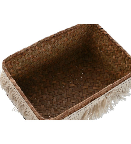Home ESPRIT boho basket spelset for home and bath, natural fiber, worn look, measuring 23x17x10 cm.