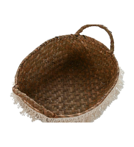 Home ESPRIT boho basket spelset for home and bathroom, natural fiber, worn look, 33x25x15 cm, stylish storage for house and bath.