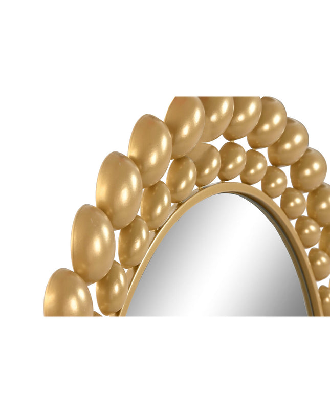 Home ESPRIT golden wall mirror, 70x3x70 cm, decorative round mirror for home decor and interior design.