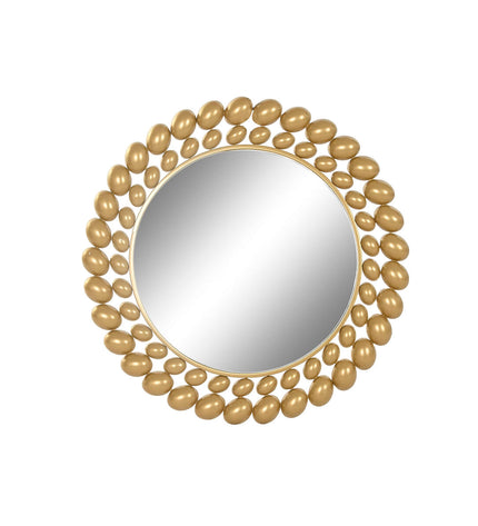 Home ESPRIT gold wall mirror, 70x3x70 cm, decorative round mirror for home decor and interior design.