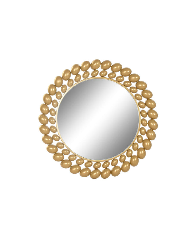 Home ESPRIT gold wall mirror, 70x3x70 cm, decorative round mirror for home decor and interior design.