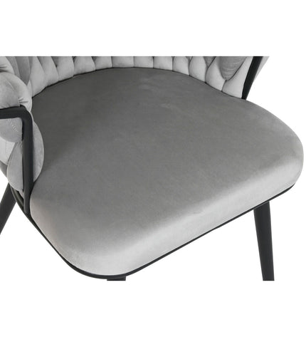 Home ESPRIT keukenstoel in zwart en grijs polyester met metalen frame, 60x66x84 cm, modern design for dining and kitchen.