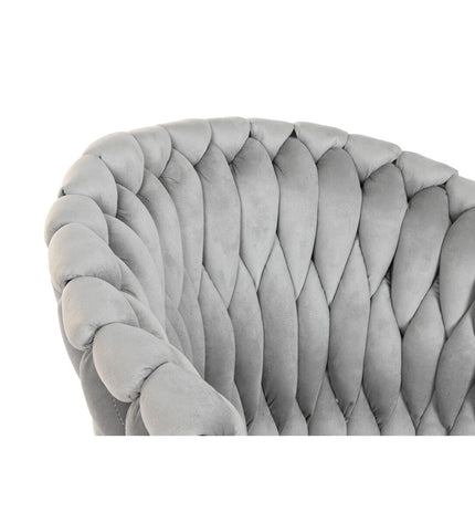 Home ESPRIT keukenstoel in zwart en grijs polyester met metalen frame, afmetingen 60 x 66 x 84 cm, huis en koken meubilair.