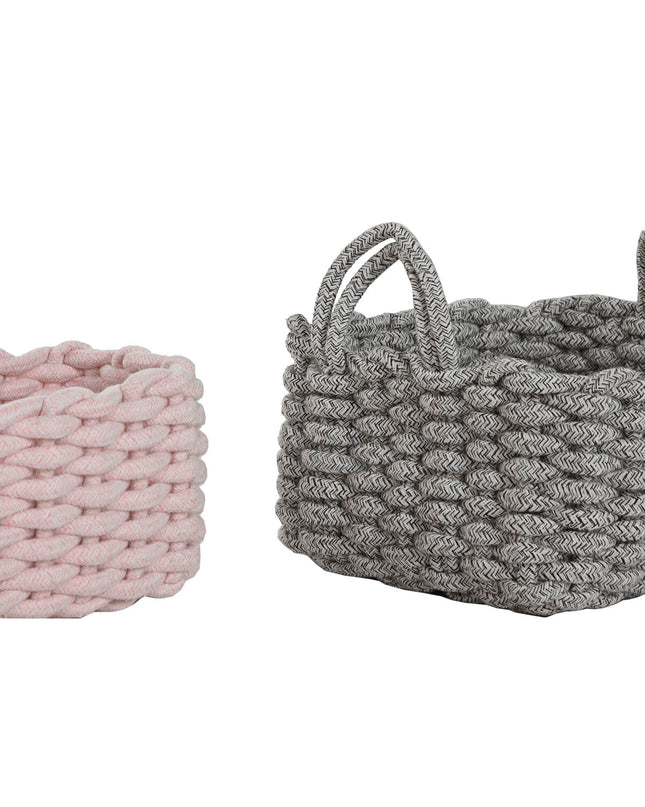 Home ESPRIT basket spelset for home and bath, woven touw material, measuring 32x25x15 cm, suitable for storage or decor.