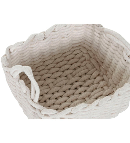 Home ESPRIT basket spelset with touw, suitable for bathroom and household storage, measuring 28x28x18 cm.