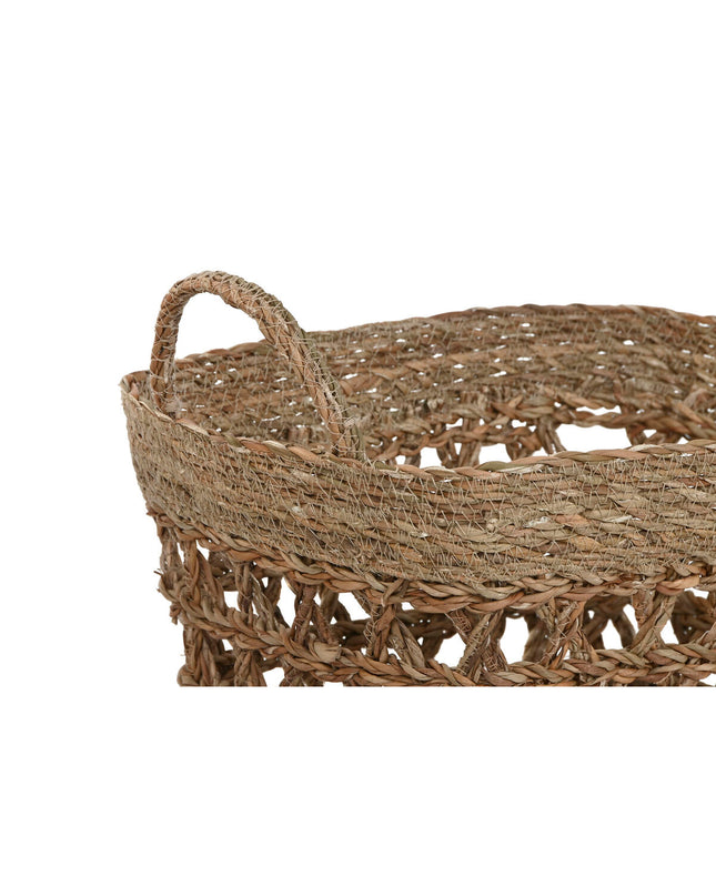 Home ESPRIT Zeegras tropical basket spelset for house and bath, measuring 45x35x35 cm, made of natural woven Zeegras material.