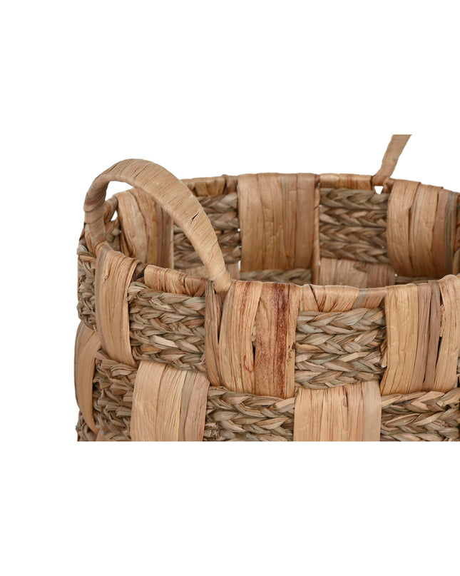Set of four Home ESPRIT water hyacinth metal baskets for home organization, storage, and kitchen use, featuring natural water hyacinth design.