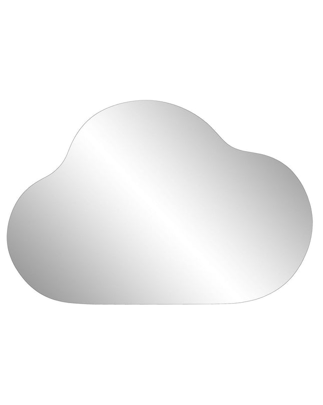 Home ESPRIT silver cloud-shaped wall mirror, 60x40 cm, decorative house and kitchen home decor with reflective glass.