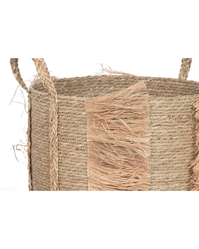 Home ESPRIT natural sea grass basket set with two storage containers for household organization and kitchen use.