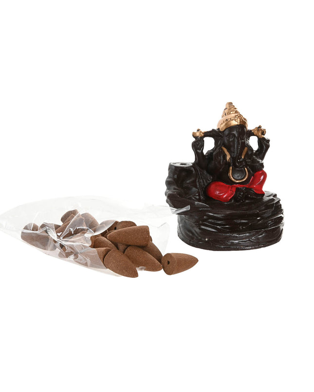 Home ESPRIT ceramic mandala incense oil burner for home decor, 13x8x12.5 cm, with six Indian-style oil burners and incense sticks.