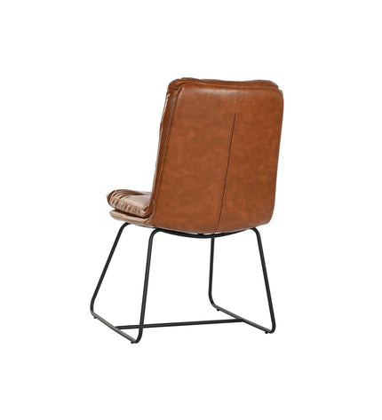 Home ESPRIT kitchen chair in synthetic leather with metal frame, measuring 71 x 49 x 90 cm, upholstered in black.