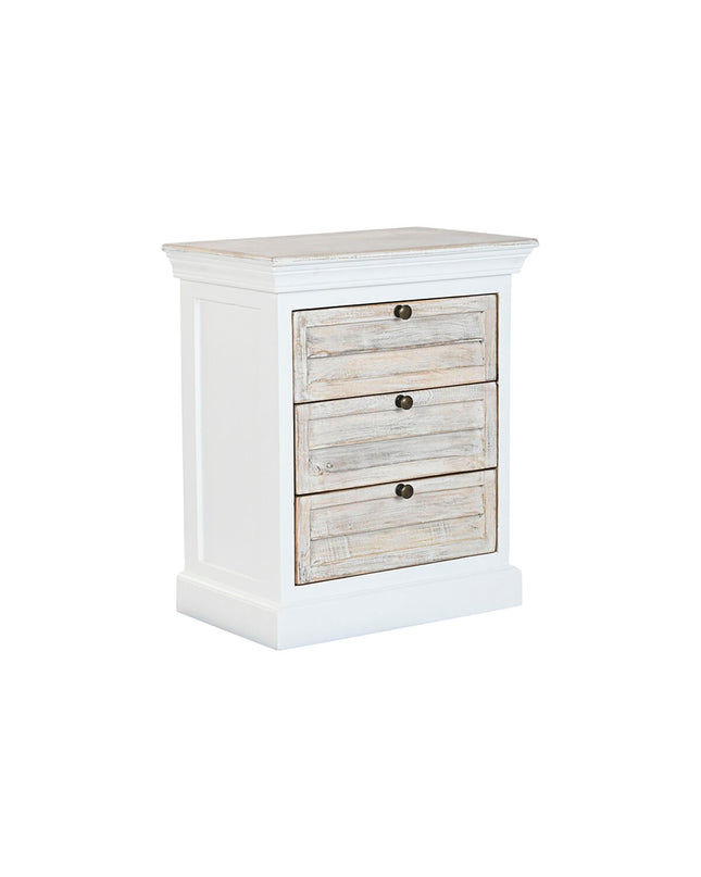 Home ESPRIT nightstand measuring 55x35x65 cm, featuring a modern design with a smooth surface and storage drawer.