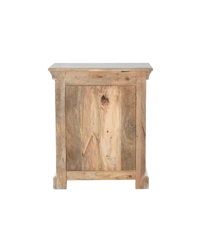 Home ESPRIT nightstand with 55x35x65 cm dimensions, featuring a modern wooden design for bedroom storage.