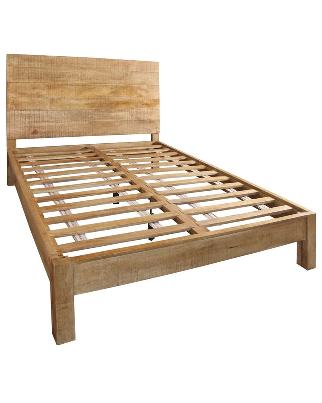 Home ESPRIT bed in 160x200 cm size, featuring a modern design with a sturdy frame and neutral color, ideal for bedroom decor.
