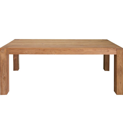 Home ESPRIT eettafel in bruin teakhout, 200x100x76 cm, with a sturdy rectangular design and natural wood grain finish.