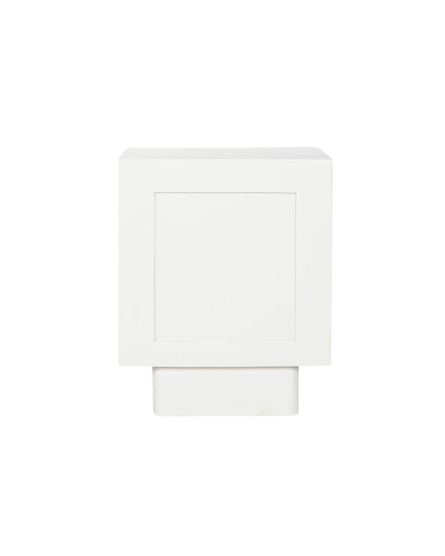 Home ESPRIT Nachtkastje in wit en natuurlijk hout, 40x35x50 cm, modern bedside table with clean design.
