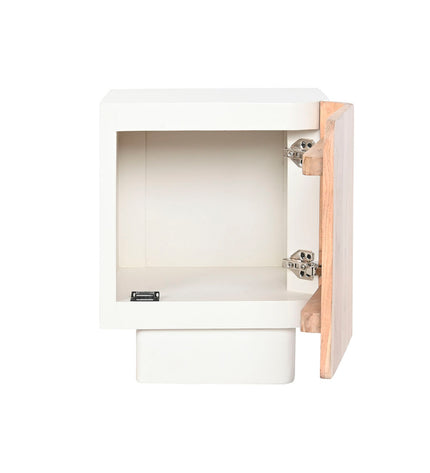White natural finish Nachtkastje Home ESPRIT with 40x35x50 cm dimensions, featuring a sleek modern bedside table design.