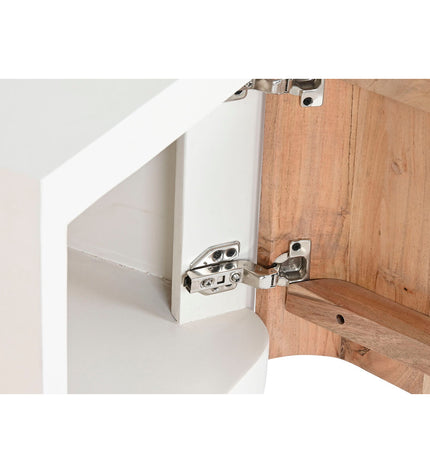 Home ESPRIT Nachtkastje in wit en natuurlijk hout, 40x35x50 cm, modern bedside table with clean design.