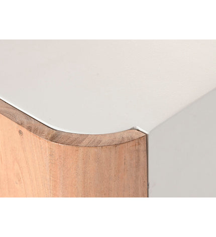 White natural nightstand by Home ESPRIT, 40x35x50 cm, with a sleek, modern design suitable for bedroom or living room decor.