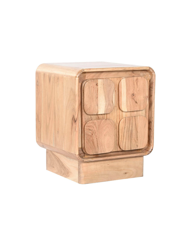 Home ESPRIT Nachtkastje in natuurlijk hout, 40x40x50 cm, modern bedside table with clean lines and wooden finish.