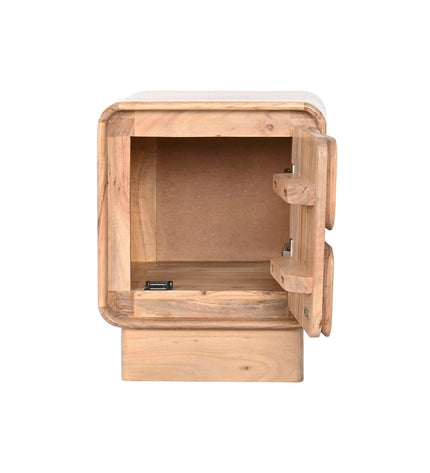 Home ESPRIT Nachtkastje in natuurlijk hout, 40x40x50 cm, modern bedside table with clean design for bedroom storage.