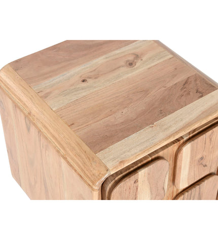 Home ESPRIT Nachtkastje in natuurlijk hout, 40x40x50 cm, modern bedside table with clean design for bedroom decor.