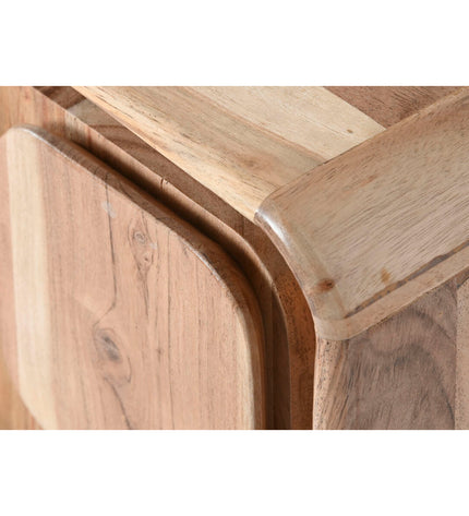 Home ESPRIT Nachtkastje in natuurlijk hout, 40x40x50 cm, modern bedside table with clean lines and wood finish.