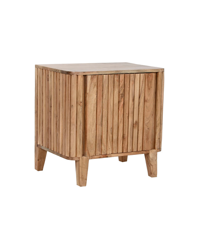 Home ESPRIT nightstand measuring 50x40x55 cm, featuring a modern design with a drawer and open shelf for bedroom storage.